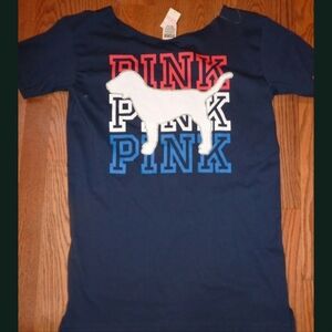 Vs Pink Dog Patriotic Scoop Neck Shirt Oversized